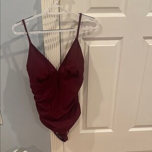 Cupshe Burgundy One Piece Swimsuit